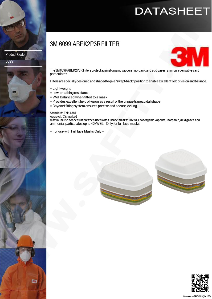 3M 6099 Multi Gas+P3 Filter, 3М 6099 Олон төрлийн хий+P3 шүүгч хосолсон ...
